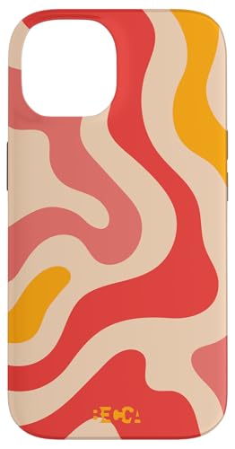 Hülle für iPhone 14 Retro Liquid Swirl Groovy Abstraktes Muster Wave Red Phone von Becca Phone Case