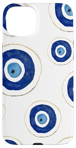Hülle für iPhone 15 Plus Evil Eye Handyhülle Amulett Cover Muster Good Vibes Weiß von Becca Phone Case