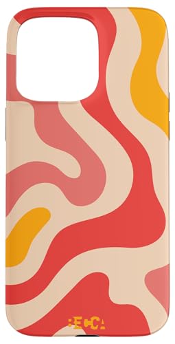 Hülle für iPhone 15 Pro Max Retro Liquid Swirl Groovy Abstraktes Muster Wave Red Phone von Becca Phone Case