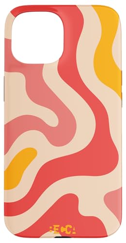 Hülle für iPhone 15 Retro Liquid Swirl Groovy Abstraktes Muster Wave Red Phone von Becca Phone Case