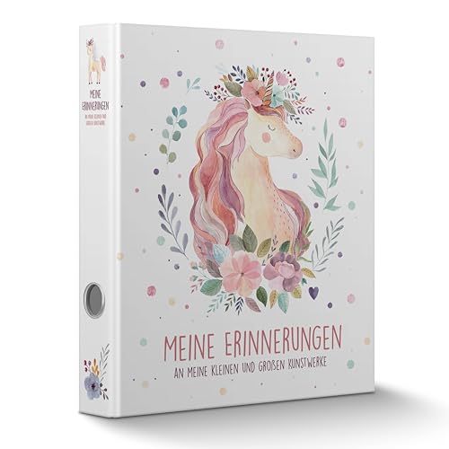 Sammelordner "Meine Erinnerungen" mit Griffloch in 4 Sorten – Kindergarten Ordner – Sammelordner Kindergarten – ressourcenschonende Herstellung – inkl. EXTRA Schatzsuche-Spiel – Geschenk – Einhorn II Sammelordner "Meine Erinnerungen" mit Griffloch in 4 Sorten – Kindergarten Ordner – Sammelordner Kindergarten – ressourcenschonende Herstellung – inkl. EXTRA Schatzsuche-Spiel – Geschenk – Einhorn II von Becker Consumer Products Germany