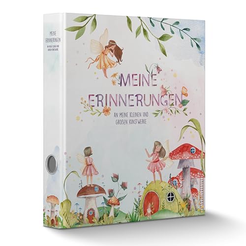 Sammelordner "Meine Erinnerungen" mit Griffloch in 4 Sorten – Kindergarten Ordner – Sammelordner Kindergarten – ressourcenschonende Herstellung – inkl. EXTRA Schatzsuche-Spiel – Geschenk – Fee von Becker Consumer Products Germany