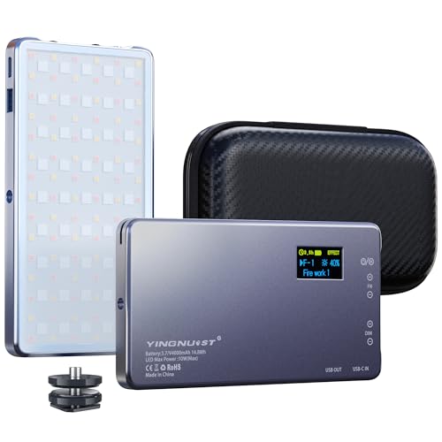 LED RGB Panel Video Licht: Mini Dimmbar Videoleuchte mit 4000mAh Akku Fotografie für DSLR Kamera Foto Film Pocket Videolicht für Dauerlicht Fotolicht Beleuchtung von Becomlight