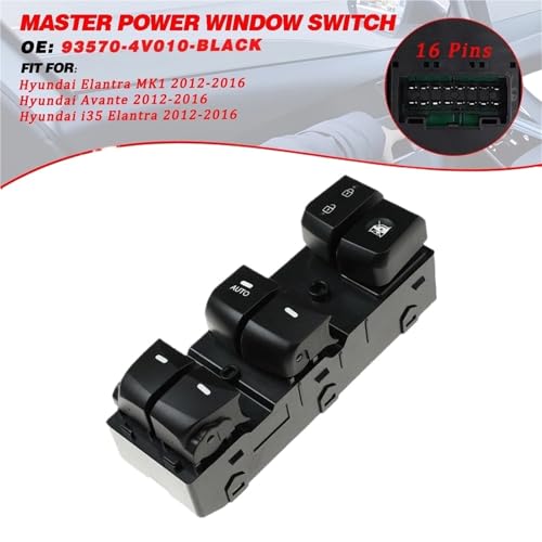 Electric Window Regulator/Fit for Hyundai Elantra Hyundai Avante Hyundai i35 Elantra 2012-2016 Auto Power Fenster Control Schalter Heber 93570-4V010 16 Pins Electric Window Regulator/Fit for Hyundai Elantra Hyundai Avante Hyundai i35 Elantra 2012-2016 Auto Power Fenster Control Schalter Heber 93570-4V010 16 Pins von Becwdvo