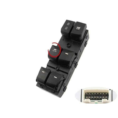 Electric Window Regulator 935704V000 Fenster-Hauptschaltertaste vorne links/Passend for Hyundai Elantra MD 2011–16 Türglas-Hebekontrollschalter links 935703X000(Red) von Becwdvo