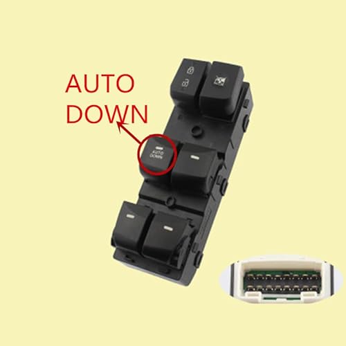 Electric Window Regulator 935704V000 Fenster-Hauptschaltertaste vorne links/Passend for Hyundai Elantra MD 2011–16 Türglas-Hebekontrollschalter links 935703X000(WHITE) von Becwdvo