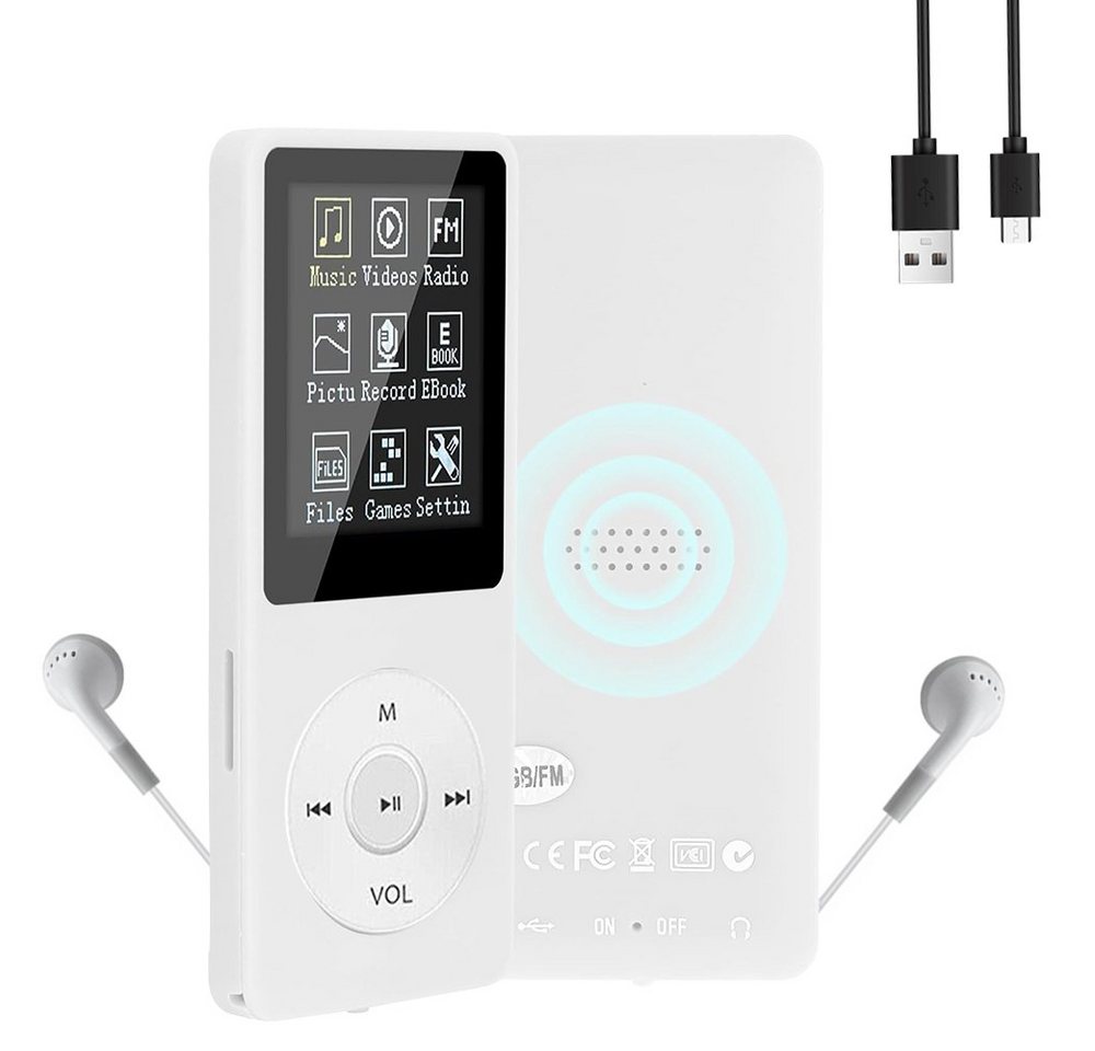 Bedee 16GB Bluetooth 5.0 Tragbarer MP3-Musikplayer MP3-Player (16 GB, Music/Video/Sprachaufnahme/FM Radio/E-Book Reader) von Bedee