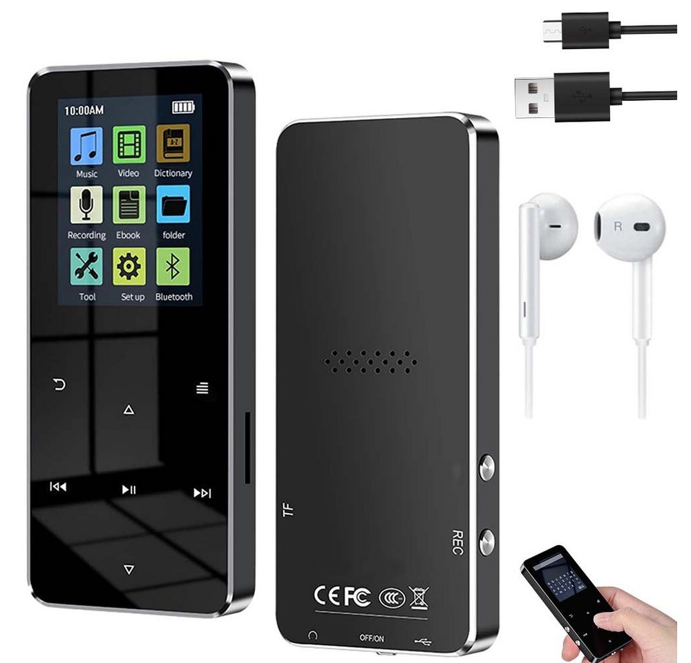 Bedee MP3-Player mit Bluetooth HiFi-Sound Musik-Player mit Lautsprecher MP3-Player (16 GB, E-Book-Reader Unterstützt bis 128GB TF-Karte) von Bedee