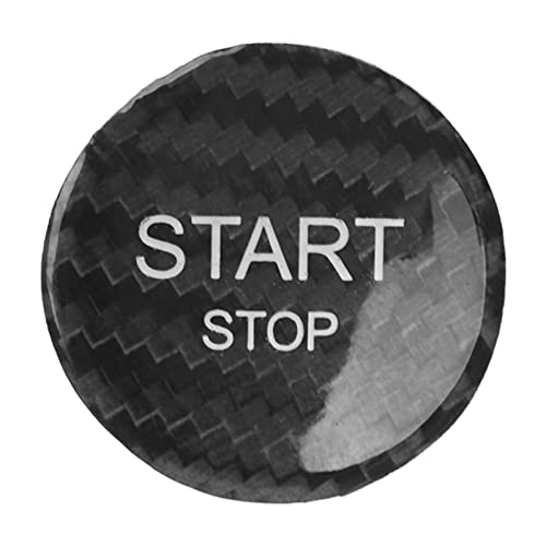 Bediffer Start-Stopp-Knopf-Abdeckung, Motor-Start-Stopp-Knopf-Schalterabdeckung Kohlefaser-Zündstarter-Schalter-Aufkleber, Ersatz für Peugeot 408 308S 508, Citroen DS5 C4(Schwarz) von Bediffer