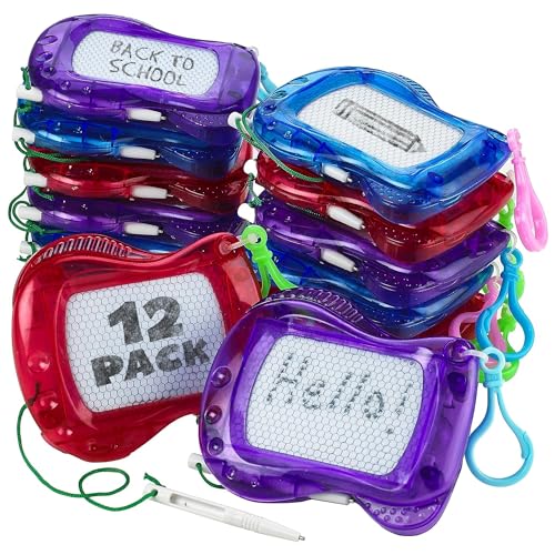Mini Zaubertafel für Kinder – 12 x Rucksack-Schlüsselanhänger-Clip Maltafel Zaubertafel, Löschbare Kritzel- und Maltafel für Jungen und Mädchen, Kleine Geschenke für Kinder und Geschenktüten-Füllung Mini Zaubertafel für Kinder – 12 x Rucksack-Schlüsselanhänger-Clip Maltafel Zaubertafel, Löschbare Kritzel- und Maltafel für Jungen und Mädchen, Kleine Geschenke für Kinder und Geschenktüten-Füllung von Bedwina
