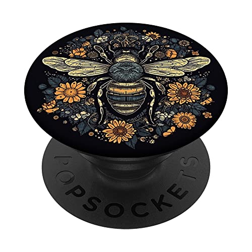 Bee Honeybee Bumblebee Blumen Boho Grafik PopSockets Klebender PopGrip Bee Honeybee Bumblebee Blumen Boho Grafik PopSockets Klebender PopGrip von Bee Flowers Boho Graphic Merch