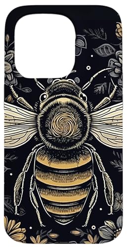 Hülle für iPhone 15 Pro Biene, Honigbiene, Hummel, Blumen, Boho-Grafik von Bee Flowers Boho Graphic Merch