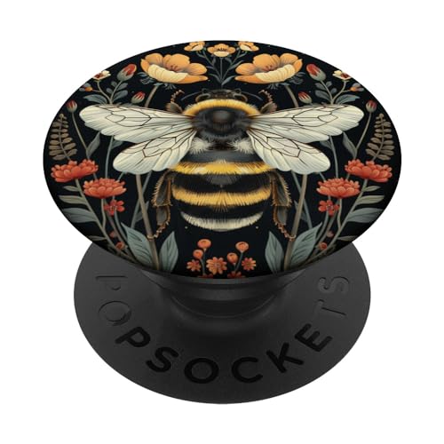 Bee Flowers Boho Merch Biene Hummel Blumen Natur Grafik PopSockets Klebender PopGrip Bee Flowers Boho Merch Biene Hummel Blumen Natur Grafik PopSockets Klebender PopGrip von Bee Flowers Boho Merch