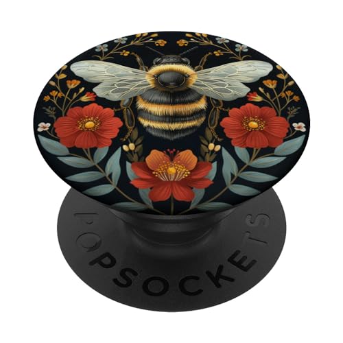 Biene Hummel Blumen Natur Grafik PopSockets mit austauschbarem PopGrip von Bee Flowers Boho Merch