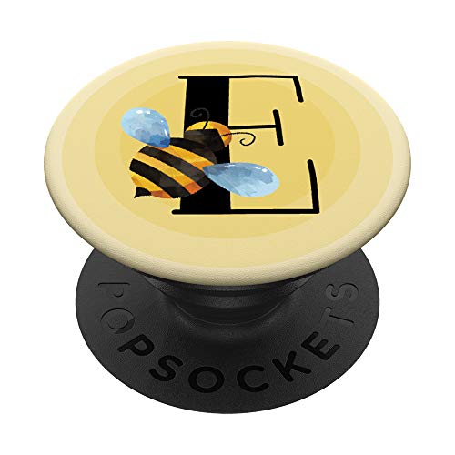 Biene Hummel Honeybee personalisiertes Geschenk Buchstabe E PopSockets PopGrip: Ausziehbarer Sockel und Griff für Handys/Tablets mit Tauschbarem Top von Bee Hummel Honeybee Personalisierte Geschenke