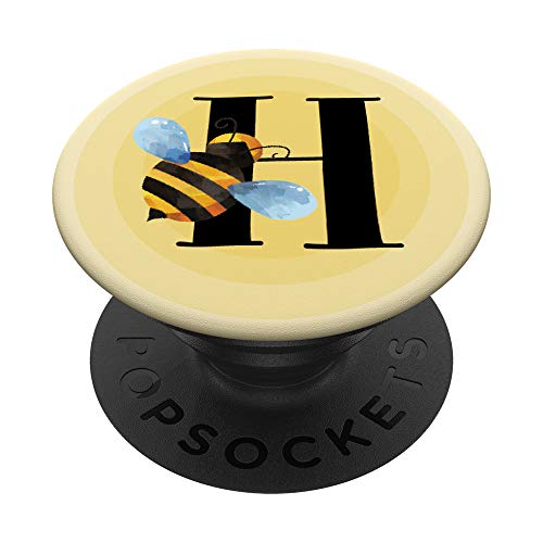 Biene Hummel Honeybee personalisiertes Geschenk Buchstabe H - PopSockets Ausziehbarer Sockel und Griff für Smartphones und Tablets von Bee Hummel Honeybee Personalisierte Geschenke