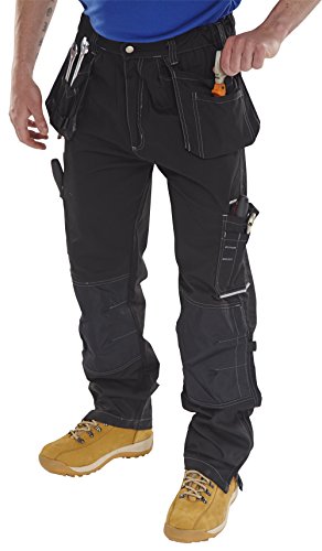 Arbeitshose, Bundhose, Cargohose - Schwarz 250 g/m², Size: UK34, EU44 von BeeSwift