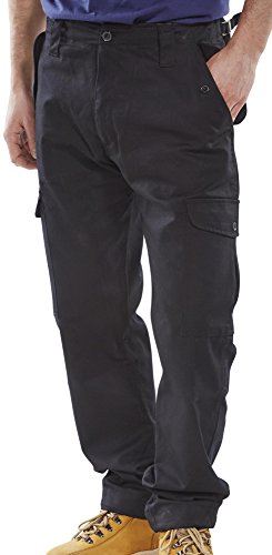 BeeSwift Click Workwear Poly Cotton Combat Trousers Black - 32 von Beeswift