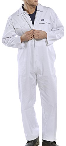 Click Cotton Drill Boilersuit White - 46 von BeeSwift