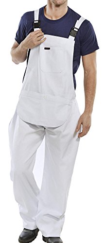 Click Cotton Drill Painter Bib & Brace Overall White - 32 von BeeSwift