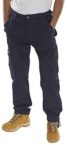 Click Workwear Mens Multi Pocket Cargo Style Combat Work Trouser In Navy Size 42 von BeeSwift