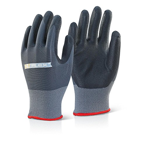 Nitril PU-beschichtete Handschuhe, Schwarz/Grau, Größe M von BeeSwift