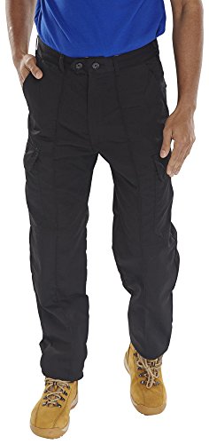 Super Click Workwear Poly-Cotton Trousers Black Size 30 von BeeSwift