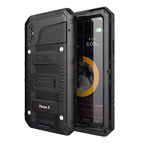 Beeasy Hülle Kompatibel mit iPhone X/XS, Wasserdicht Outdoor Stoßfest Handy Case Militärstandard Schutzhülle mit Displayschutz Robust Metall Schutz Stürzen Stößen Heavy Duty Handyhülle, Schwarz Beeasy Hülle Kompatibel mit iPhone X/XS, Wasserdicht Outdoor Stoßfest Handy Case Militärstandard Schutzhülle mit Displayschutz Robust Metall Schutz Stürzen Stößen Heavy Duty Handyhülle, Schwarz von Beeasy
