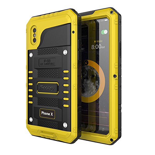Beeasy Hülle Kompatibel mit iPhone X/XS, Wasserdicht Outdoor Stoßfest Handy Case Militärstandard Schutzhülle mit Displayschutz Robust Metall Schutz Stürzen Stößen Heavy Duty Handyhülle, Gelb Beeasy Hülle Kompatibel mit iPhone X/XS, Wasserdicht Outdoor Stoßfest Handy Case Militärstandard Schutzhülle mit Displayschutz Robust Metall Schutz Stürzen Stößen Heavy Duty Handyhülle, Gelb von Beeasy