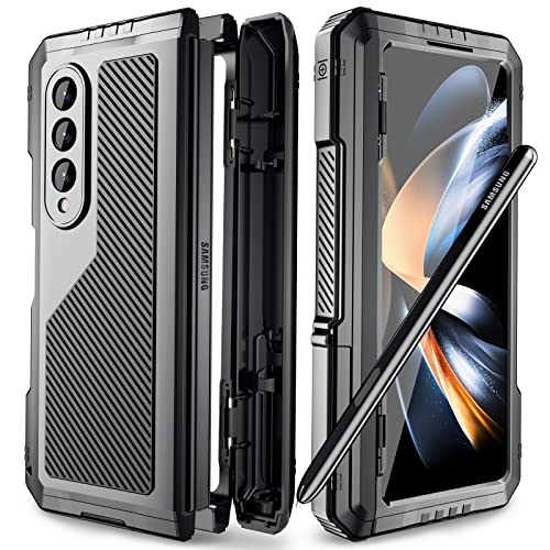 Beeasy für Samsung Galaxy Z Fold 4 Hülle, 360 Grad Outdoor Stoßfeste Schutzhülle mit S Pen Halter und Scharnierschutz, Robuste Metall Heavy Duty Case mit Displayschutz und Ständer Beeasy für Samsung Galaxy Z Fold 4 Hülle, 360 Grad Outdoor Stoßfeste Schutzhülle mit S Pen Halter und Scharnierschutz, Robuste Metall Heavy Duty Case mit Displayschutz und Ständer von Beeasy