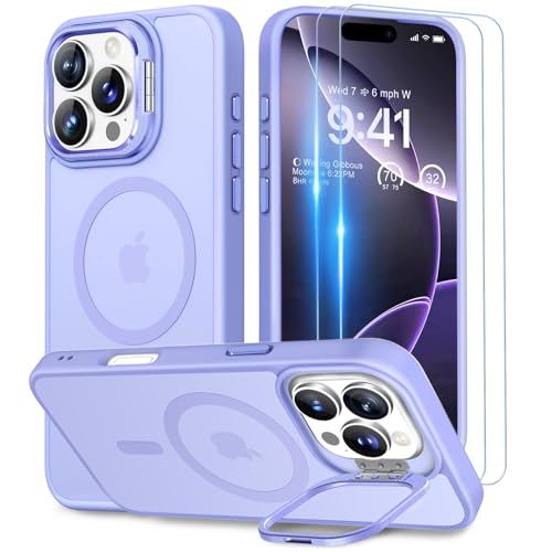 Beeasy für iPhone 16 Pro Hülle mit Ständer, Handyhülle mit 2 Stück Schutzfolie, Magnetische Stoßfest Schutzhülle für iPhone 16 Pro Case 6,3 Zoll, Durchscheinend Matt Lila Beeasy für iPhone 16 Pro Hülle mit Ständer, Handyhülle mit 2 Stück Schutzfolie, Magnetische Stoßfest Schutzhülle für iPhone 16 Pro Case 6,3 Zoll, Durchscheinend Matt Lila von Beeasy