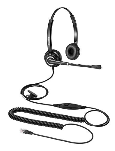 Beebang Corded Telefon Headset RJ9 Büro Kopfhörer mit Rauschunterdrückung Mikrofon Compatible with Cisco Yealink Fanvil Grandstream Htek Huawei Dlink Akuvox Escene von Beebang
