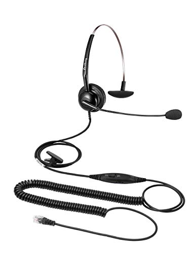 Beebang Telefon Headset Mono RJ9 Call Center Headset Kopfhörer mit Noise Cancelling Rauschunterdrückung Mikrofon kompatibel mit Cisco Yealink Fanvil Grandstream Htek Huawei Dlink Akuvox Escene von Beebang