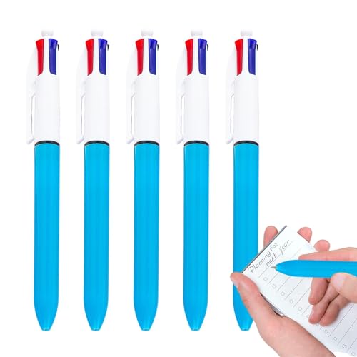 Beedozo Druckkugelschreiber, Kugelschreiber – 4 in 1 farbiger Tintenroller | Niedliche Roller-Kugelschreiber mit feiner Spitze, 5 Journal-Stifte für Farbcodierung, Journalisierung von Beedozo