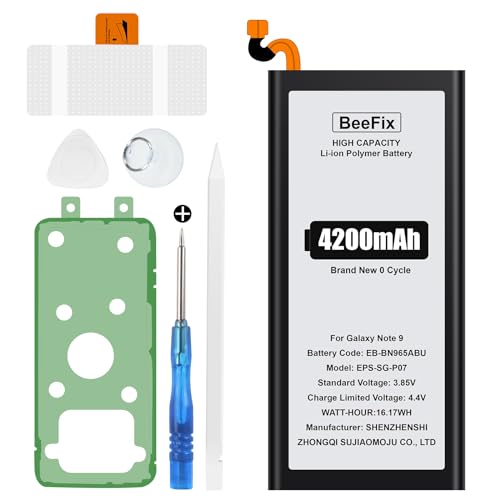 Akku für Samsung Galaxy Note 9, 4200mAh Hoch Kapazitiver Ersatzakku Li-Ion Polymer für Galaxy Note 9(EB-BN965ABU) mit professionellem Reparaturwerkzeug von Beefix