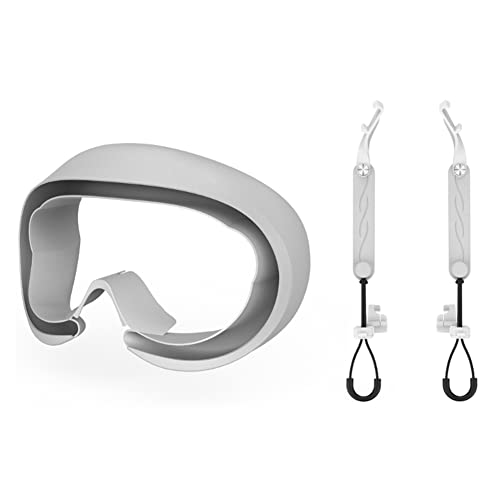 VR-Griffschlaufen für 4 VR-Gaming-Headset, Controller-GüRtel, Leicht Auslaufendes Gesichtspolster, VR-ZubehöR, Hellgrau von Beelooom