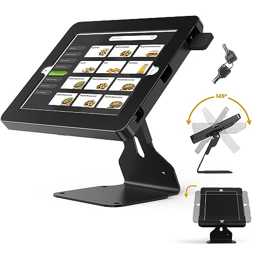 Beelta iPad Stand POS für Schreibtisch Einzelhandel Flip Verriegelbar Drehen Schwenk für iPad 10.2 Gen 7 8 9th von Beelta
