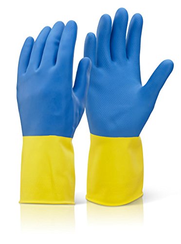 2 Farbe Schwergewicht Handschuh gelb/blau M von Beeswift