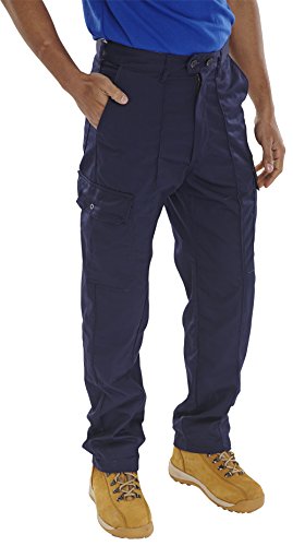 Super Click Workwear Poly Cotton Trousers Navy - 48 von Beeswift