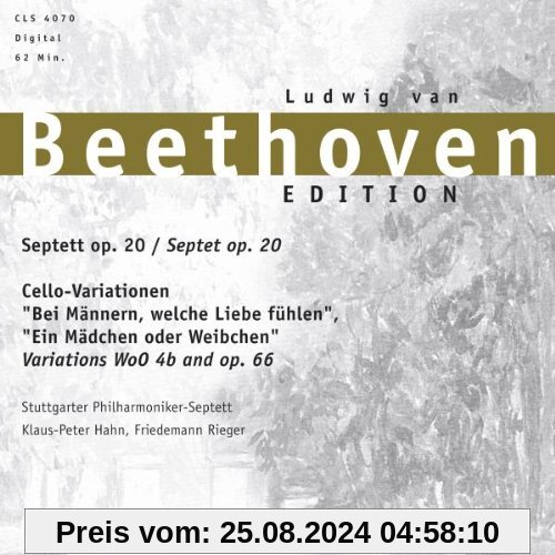 Septett Op. 20 / Cello-Variation. von Beethoven, Ludwig Van