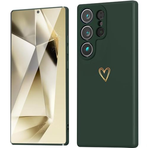 Beetop Kompatibel Mit Samsung Galaxy S25 Ultra Hülle Schutzhülle Silikon TPU Stoßfest Handyhülle Case Cover für Samsung Galaxy S25 Ultra - Dunkelgrün von Beetop