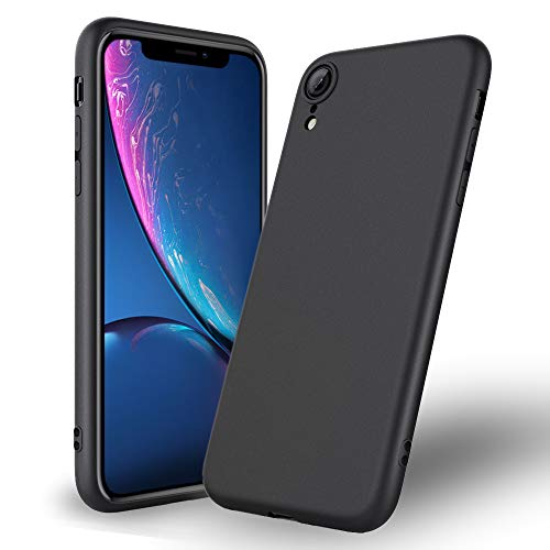 Beetop Kompatibel mit iPhone XR Hülle Schutzhülle Ultradünn Handyhülle Weiche Silikon TPU Rückschale Case Cover - Matt Schwarz von Beetop