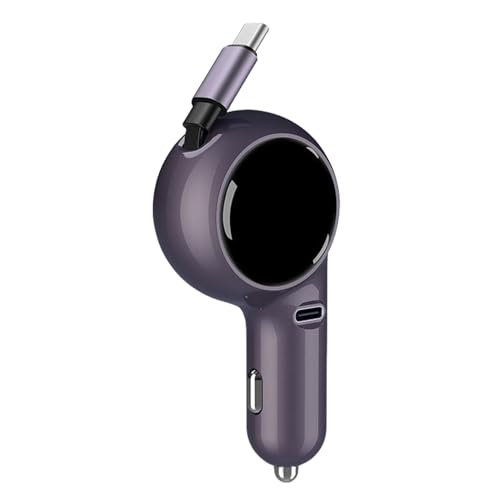 Befeixue Auto schnelles Ladegerät, Telefonladegerät für Auto,Einziehbares Kabelladegerät | Zwei-Port-60W Schnellladegeräteadapter PD QC 3.0 für Mobiltelefon von Befeixue