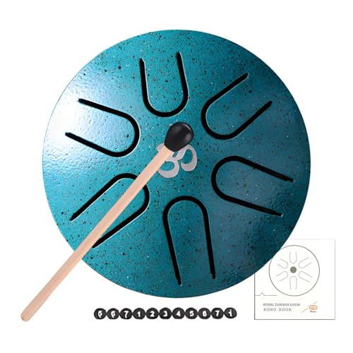 Regentrommel Für Außengarten | Steel Tongue Drum Kit | Chakra Regentrommel | Handpan Meditationstrommel | 3 Zoll 6 Tone Rain Chime Tongue Drum Percussion Instrument Für Musikalische Ausbildung von Befeixue