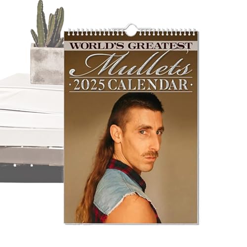 World's Greatest Mullets Wandkalender 2025 | Lustiger Vokuhila Kalender | Hängender Kalender 2025 | Mullets Friseurkalender | 12 Monats Kalender Zum Planen Und Organisieren von Befeixue