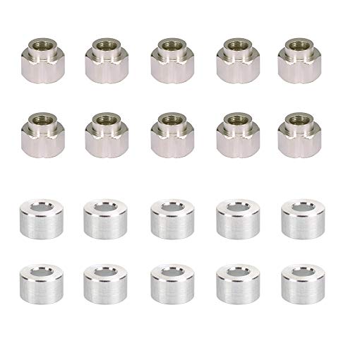 Befenybay 10PCS sechseckige exzentrische Säule, 10PCS runde Säule, Höhe 6 mm Innenloch 5 mm für V-Rad-3D-Druckerteile (exzentrische Säule 6 mm Höhe) von Befenybay