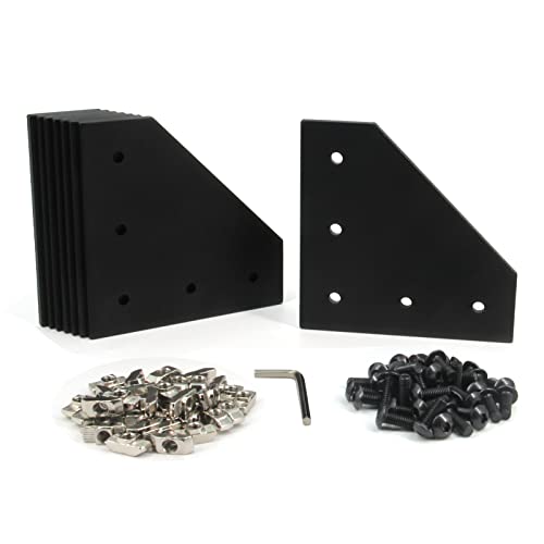 Befenybay 8PCS Ecke Halterung Platte außen Verbindungsplatte für 4040 Serie Aluminium Profil 3D Drucker Rahmen (L-Schwarz-4040) von Befenybay