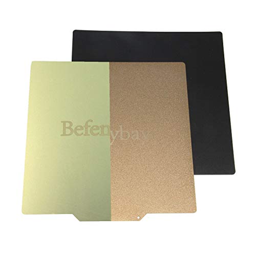 Befenybay Flexible Abnehmbare Doppelseite (pulverbeschichtet + glatt beschichtet) PEI-Metallblechbett Magnetisch beheiztes Bett Baufläche 235 x 235 m für 3D-Drucker (235 x 235 mm - Doppelseite) von Befenybay