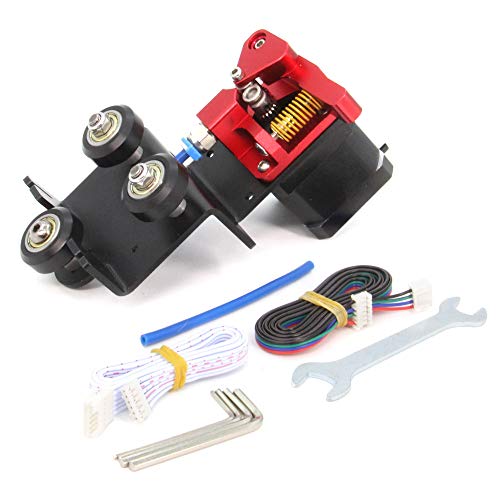 Befenybay Upgrade Direkte Doppelzahnextruder-Trägerplatte mit Riemenscheibe mit Schrittmotor Einfacher Druck Flexibles Filament für Creality Ender3, CR10 3D-Drucker (Trägerplatten-Kit mit Motor) von Befenybay