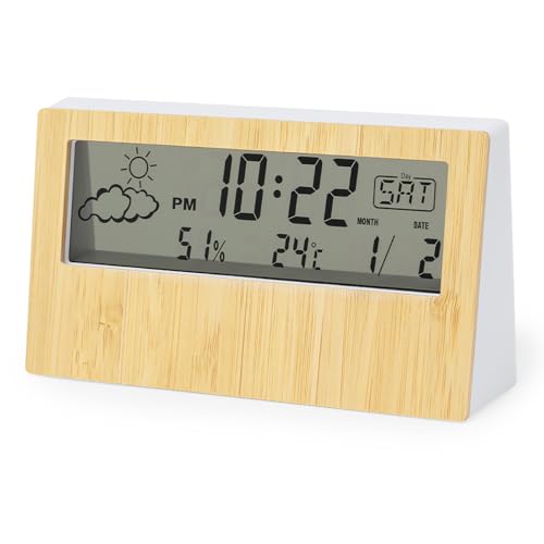 Wetterstation – Thermometer – Hygrometer – Bambus Holz – Geschenk … (Style4) von Begoon